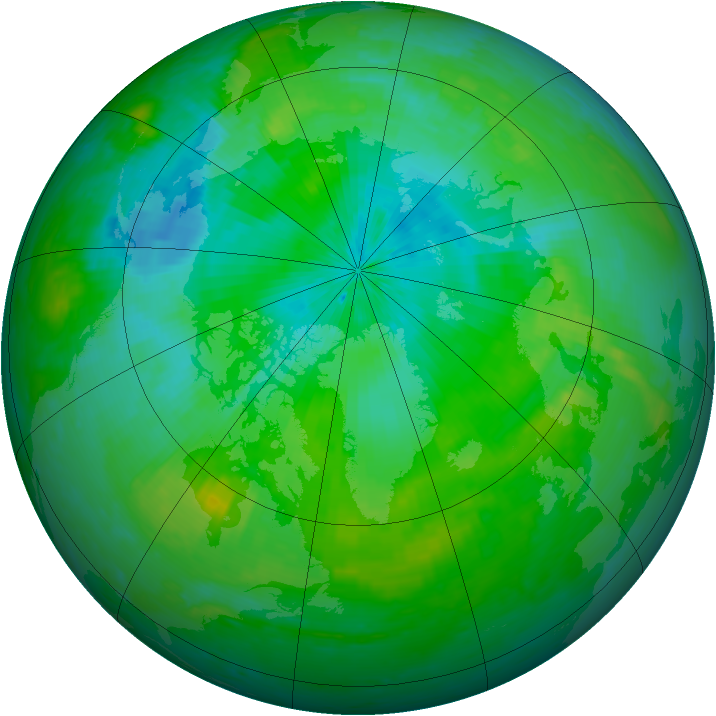 Arctic ozone map for 12 August 2001